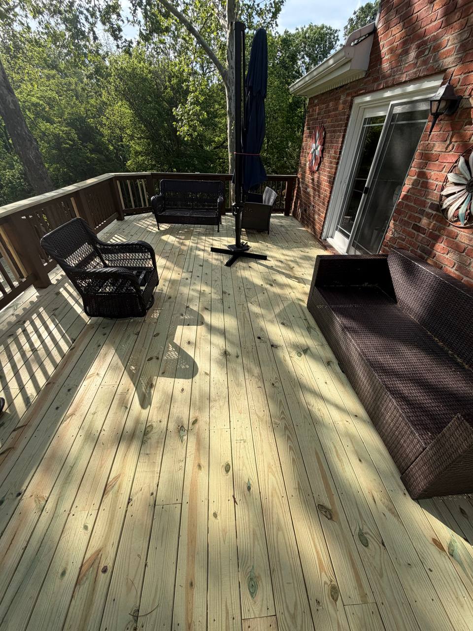 After photo of a Prospect KY deck resurfaced with new pressure treated wood boards and repaired structure by Javi's Decks